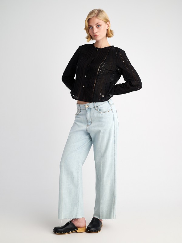 Zoe Cropped Woman Pant-High Rise Flare Cropped