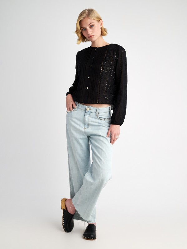 Zoe Cropped Woman Pant-High Rise Flare Cropped